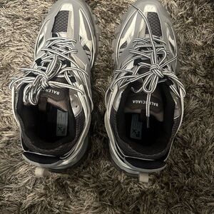 Balenciaga Men's LED Silver and Black Sneakers